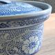 Oval Vintage Terrine in Blue and White Porcelain, Casserole with Lid