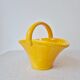 Small vintage ceramic basket with woven handle - Digoin & Sarreguemines