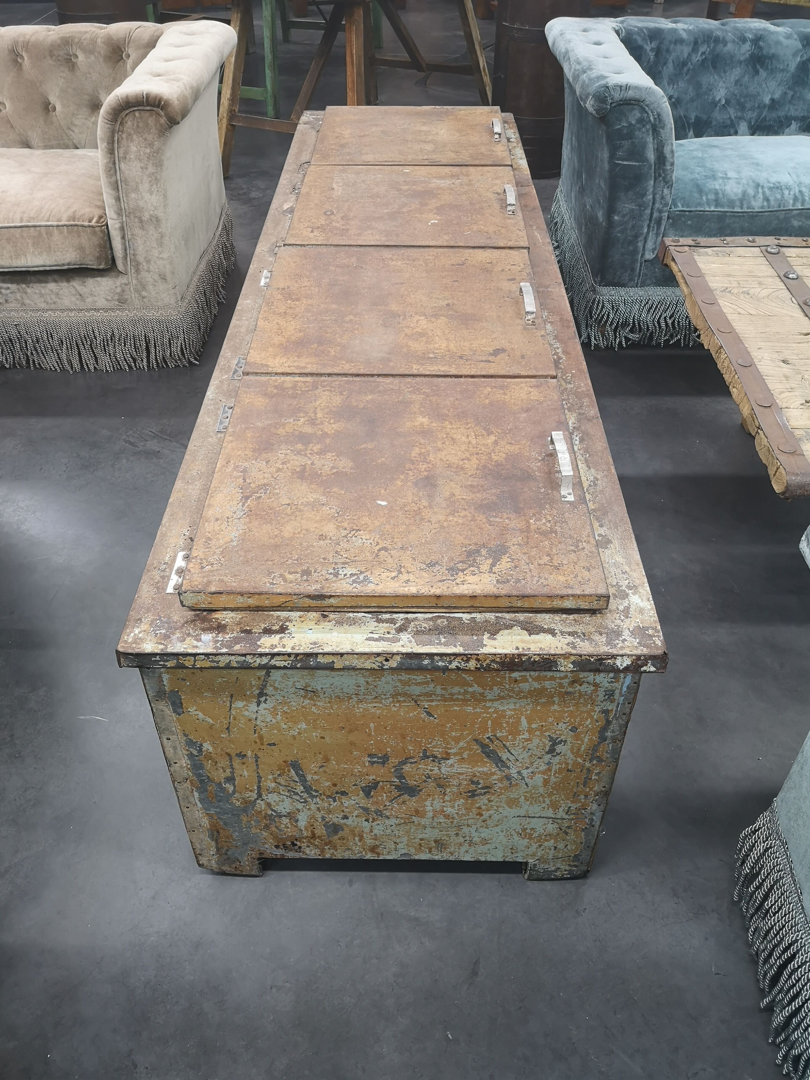 Former boat fridge turned decoration chest