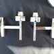 Pair of chrome design wall lights and vintage white hat 1970