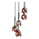 Suspension cascade en acier inox lustre 1970 Raak