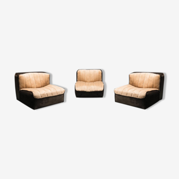 Set of 3 modular armchairs 70s vintage