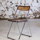 Folding chair in plexiglass and chrome, 1970