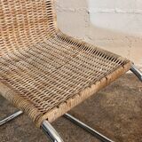 Ensemble de 4 chaises mr10 en rotin de mies van der rohe