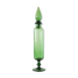 Italian decanter in green blown glass empoli
