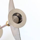 Pair of stainless steel candle holders 80s