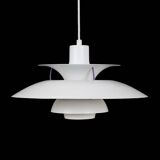 Louis Poulsen / Poul Henningsen “PH 5” pendant lamp with glass diffuser / Mid-century Danish modern design / PH5