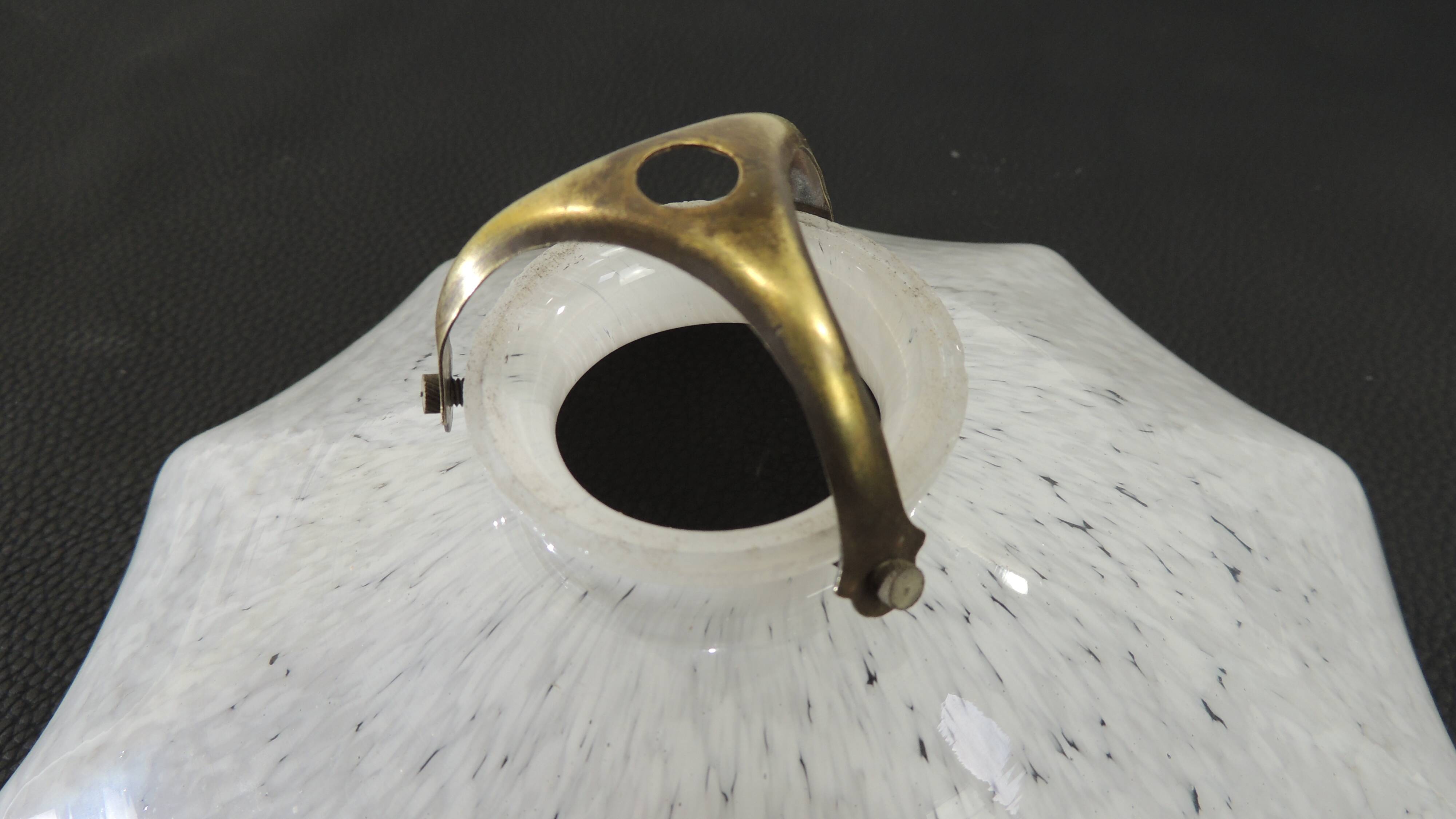 suspension with marbled opaline lampshade/vintage