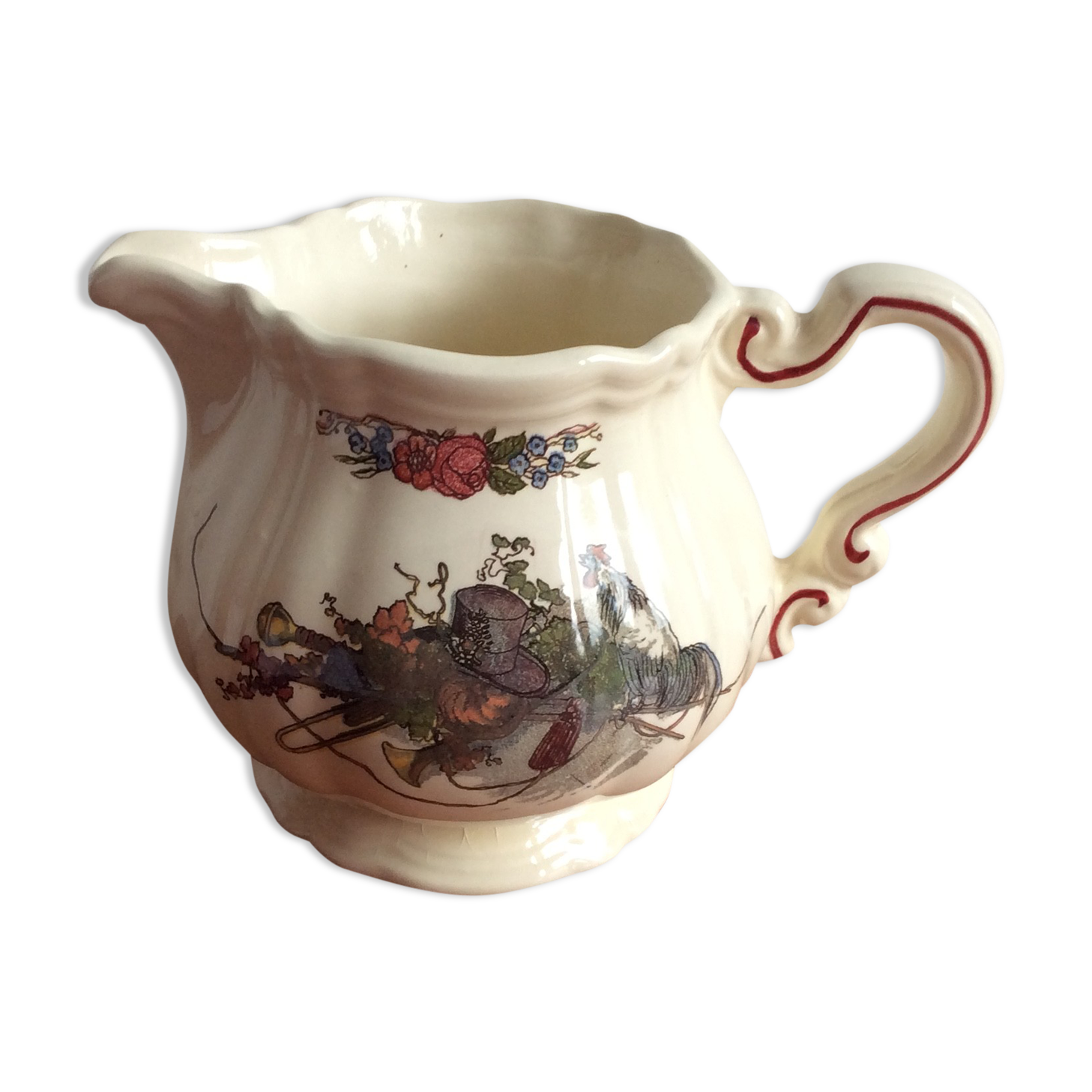 Creamer Old earthenware milk pot Sarreguemines Obernai