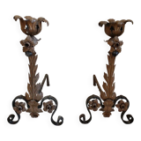 Pair of fireplace andirons, 1940