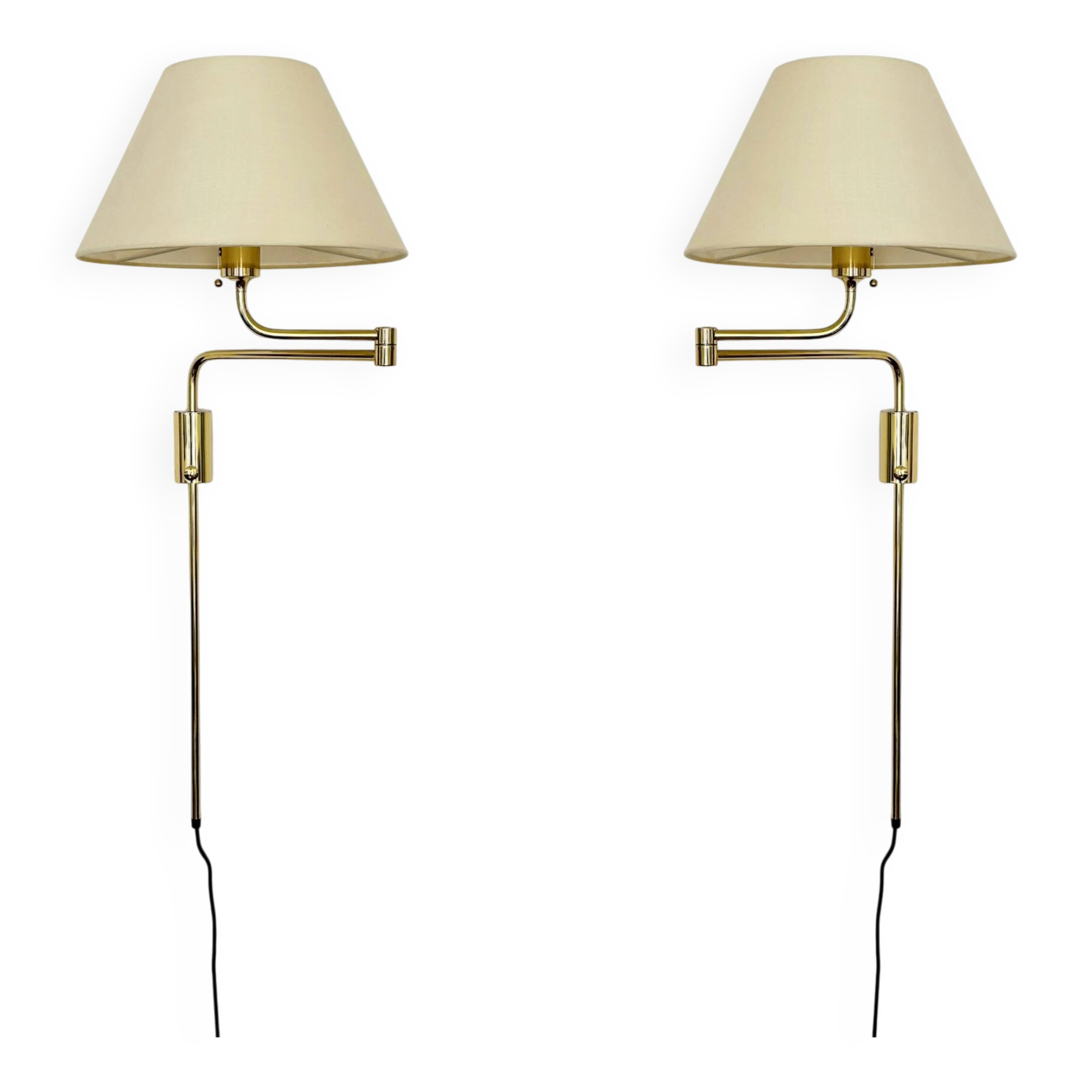 Set of 2 1970s Brass Lesan Wall Lamps by Florian Schulz