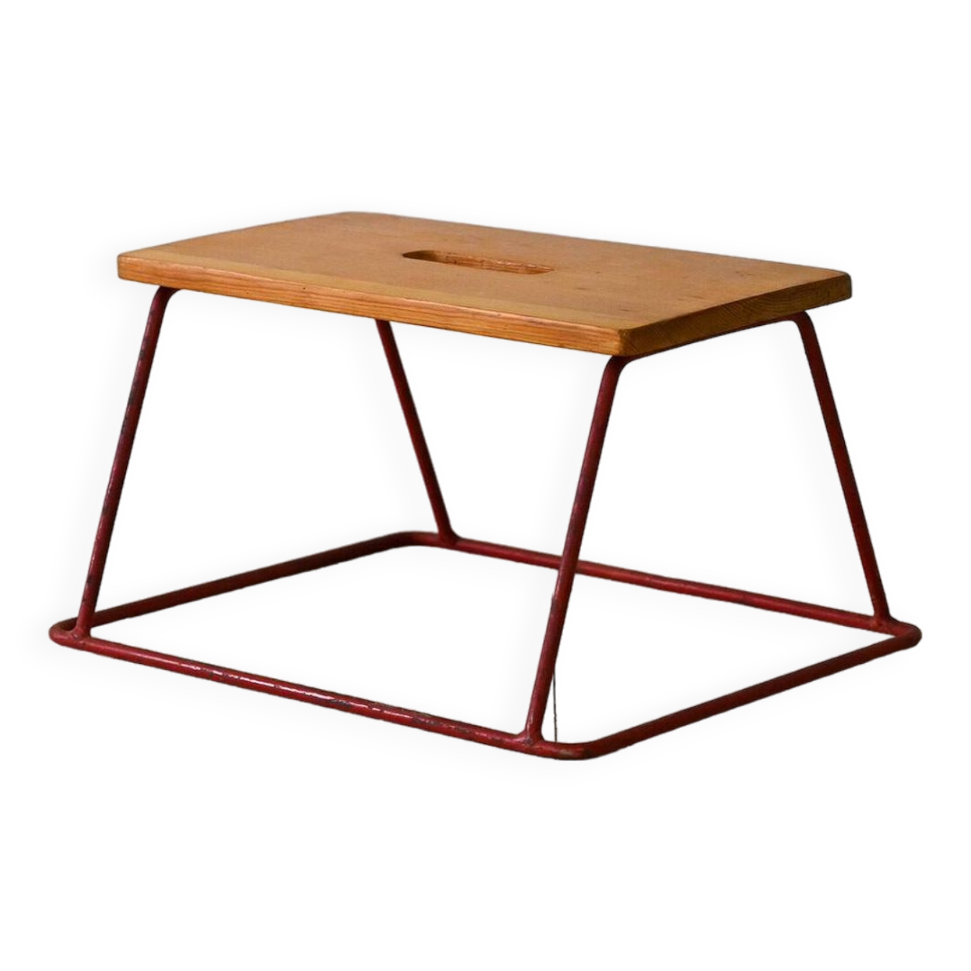 Small vintage wood and metal stool