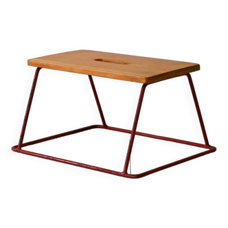 Petit tabouret vintage en bois et métal