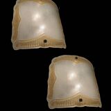 Large Murano Glass Sconces/ Flushmounts Set of 2