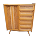 Armoire penderie commode en rotin vintage