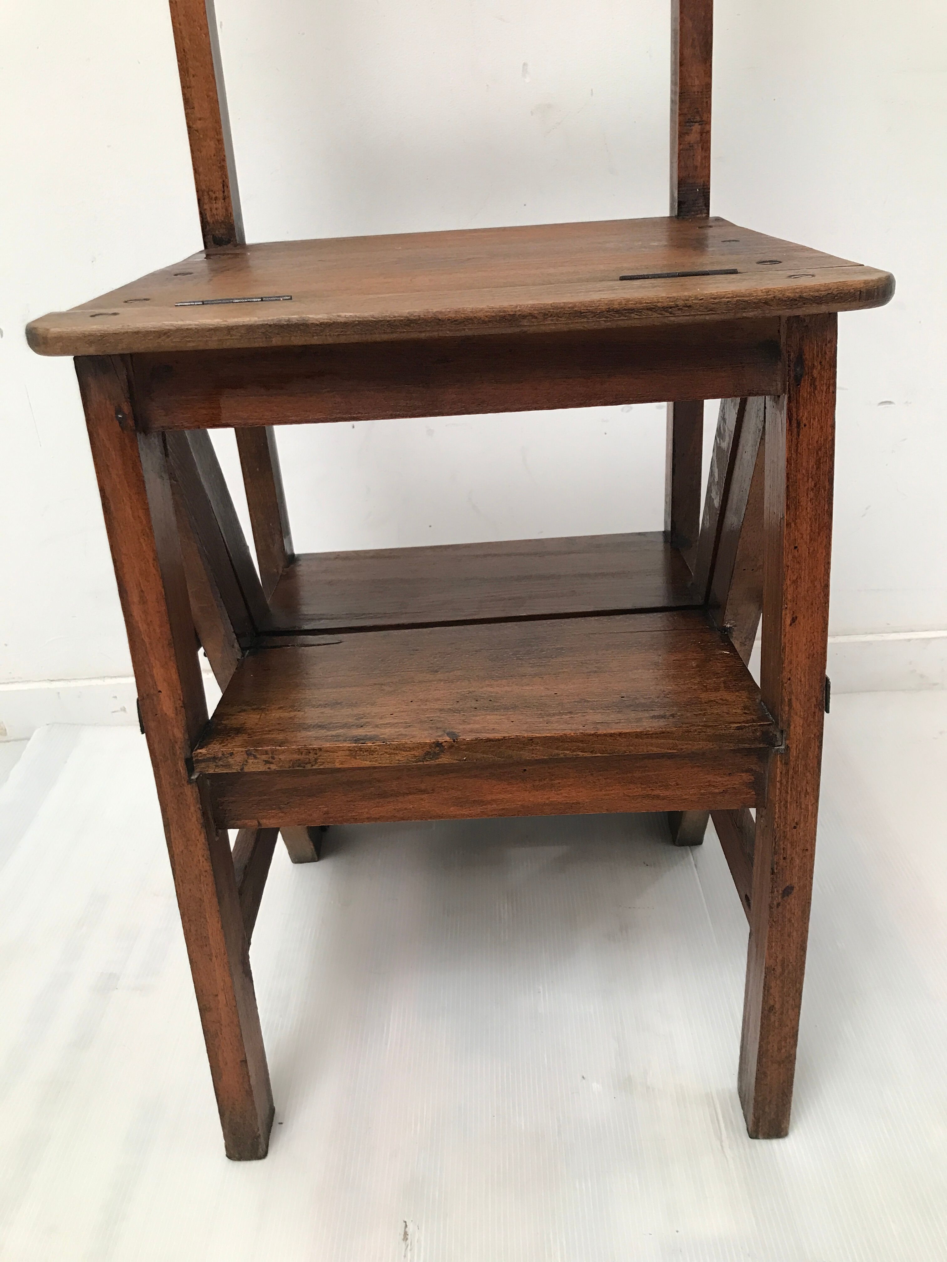 Vintage bookcase stepladder chair