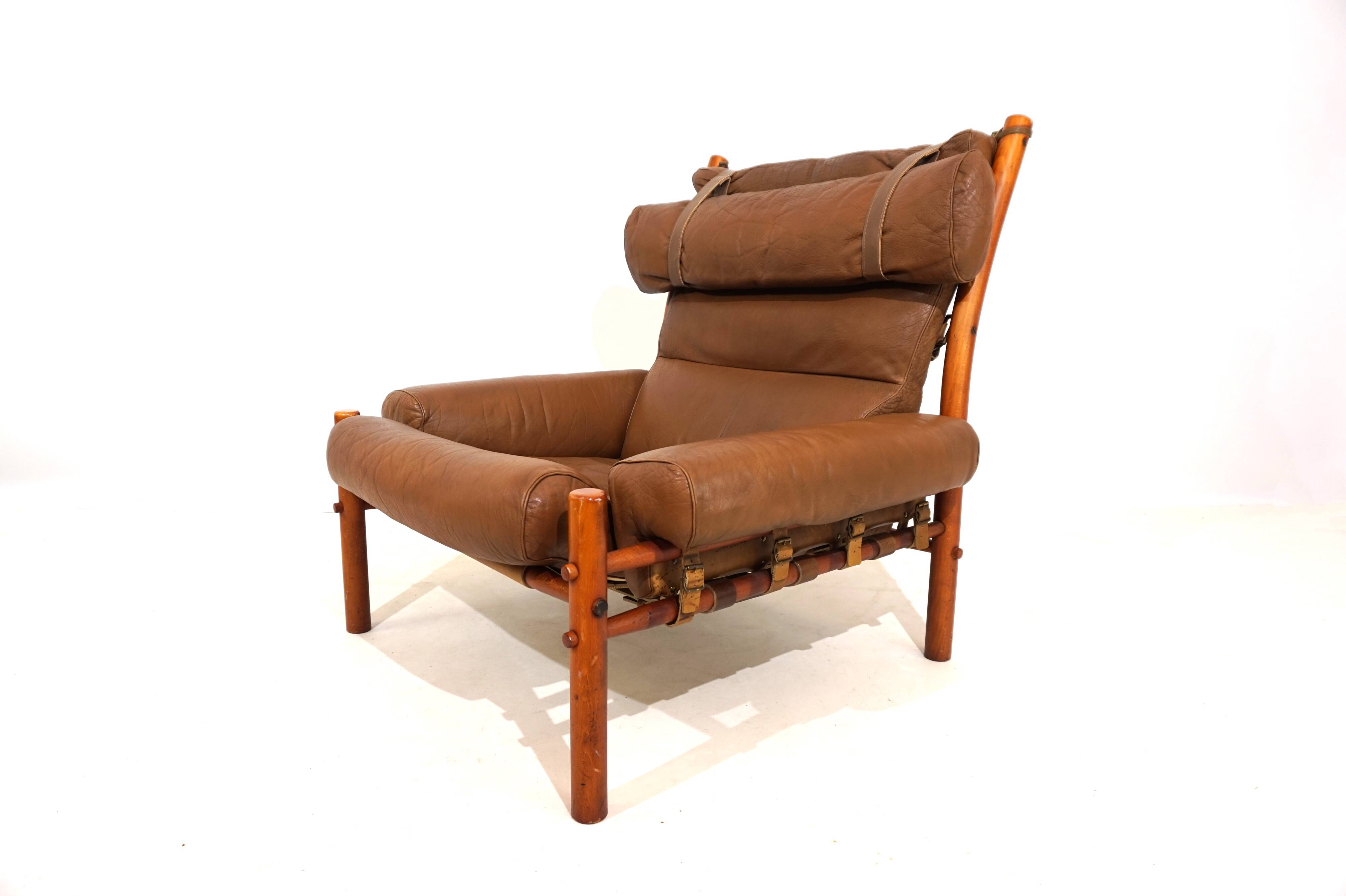 Arne Norell Inca chair with ottoman for Norell AB