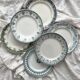 6 mismatched Saint Amand ironstone flat plates