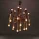 Grand lustre tubulaire Sciolari en laiton, Italie années 1960