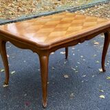 Table à manger rectangulaire extensible Louis XV en bois massif 220cm