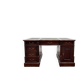 Classic English Partner Desk Green Leather