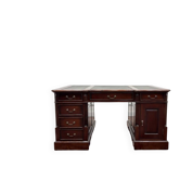 Classic English Partner Desk Green Leather