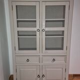 Vintage wire mesh cabinet