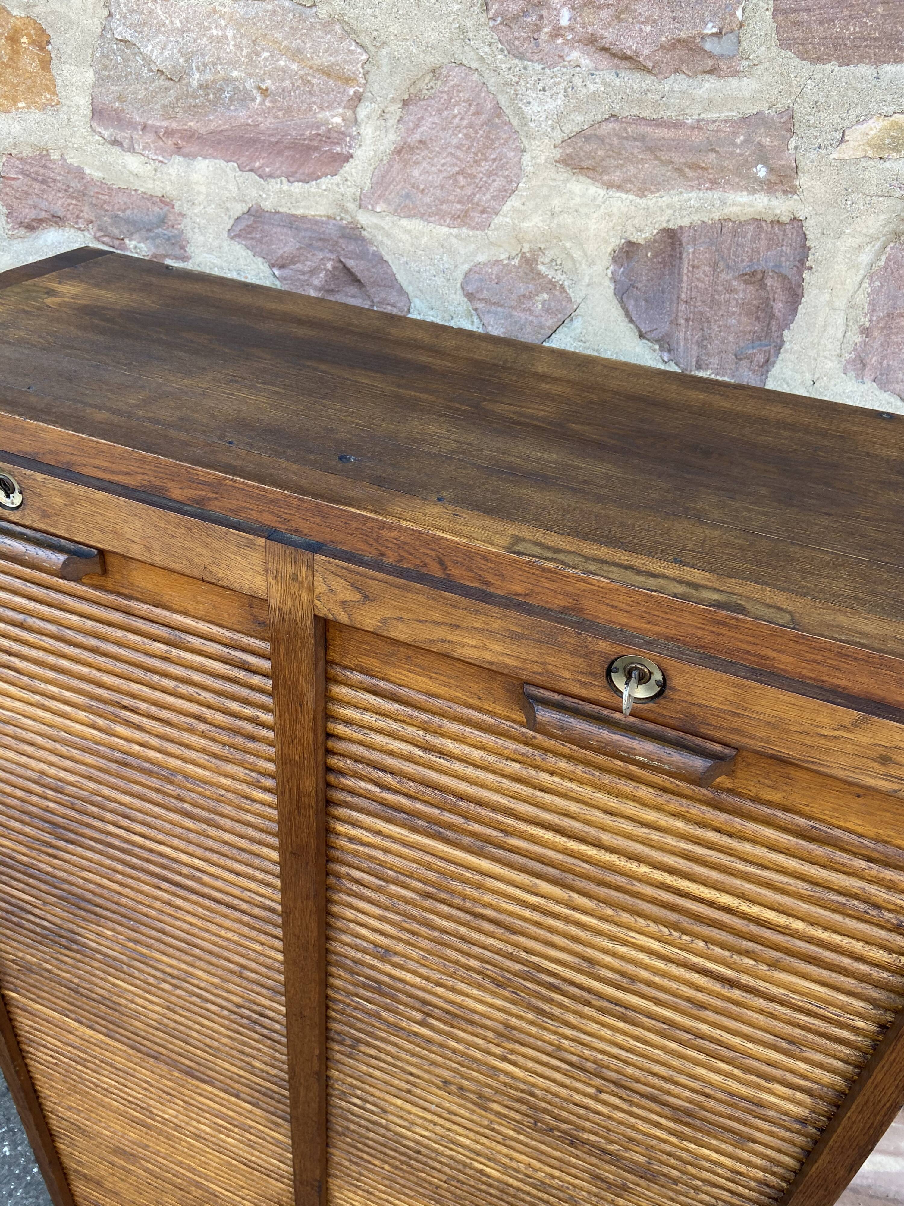 Furniture slided curtain slider in oak 1950