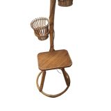 Vintage Rattan Lamp With Plant Pots, 1950/60s