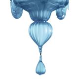 Contemporary Venetian Blue Satin Murano Glass Chandelier with 8 Arms