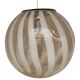 Contemporary transparent and white sphere pendant in murano glass