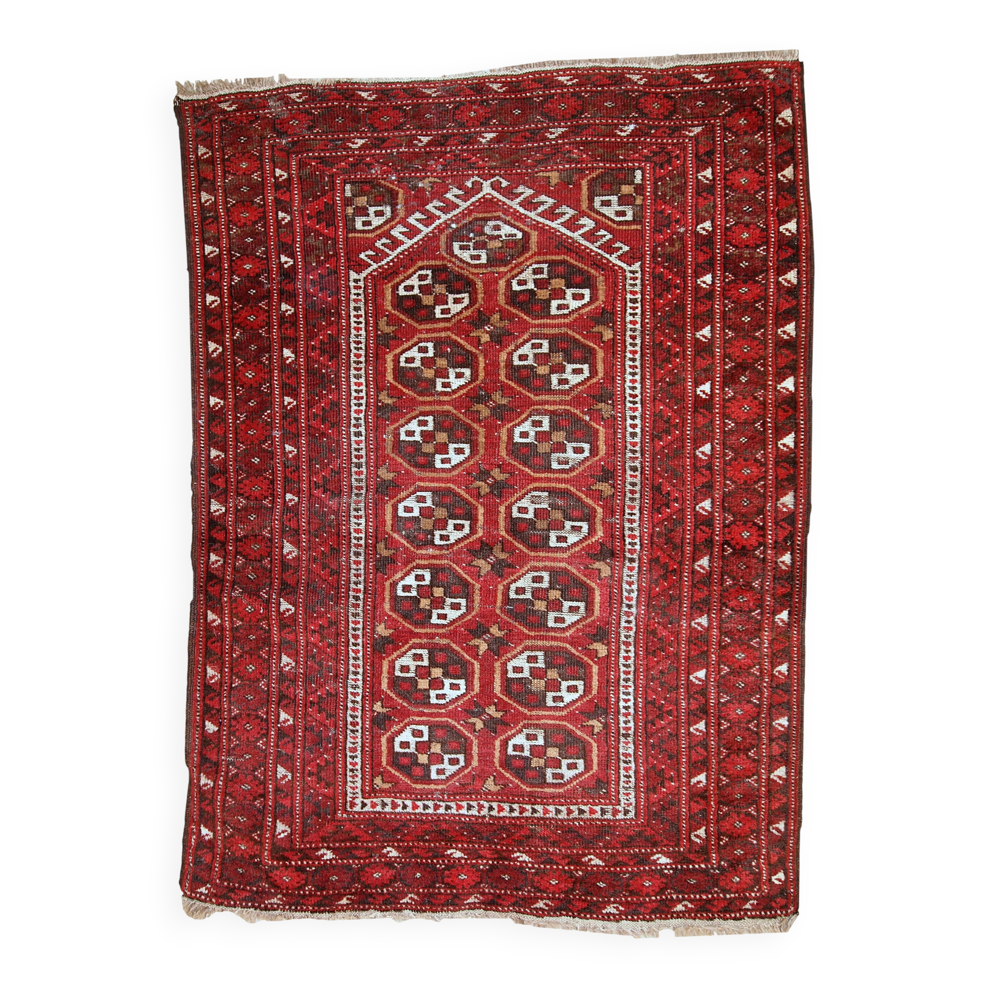 Tapis vintage fait main Gabbeh du Moyen-Orient 140cm x 215cm (1960s)