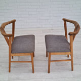 Danish design 70s, pair of dining chairs, solid oak
