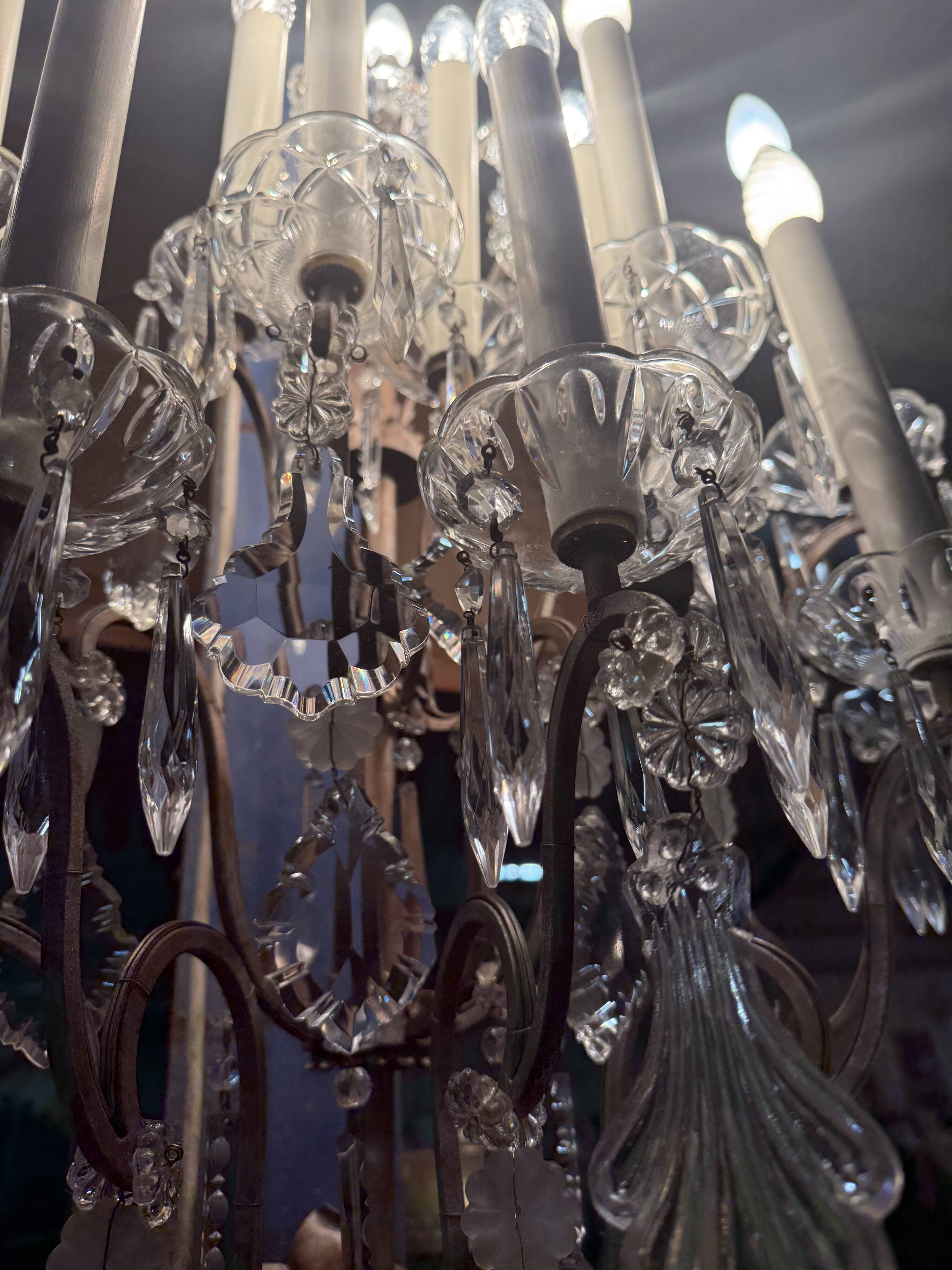 Bronze-colored wall light with 12 lights