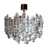 J.T Kalmar 'Glaçon' lustre, frosted glass, Austria, 1970