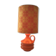 Lampe orange année 1970 pied en céramique vintage en état de fonctionnement