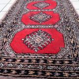 Vintage carpet Uzbek Bukhara handmade 63cm x 103cm 1970s