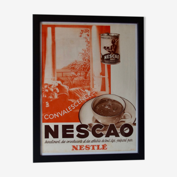 Publicité encadrée Nescao Nestlé années 30