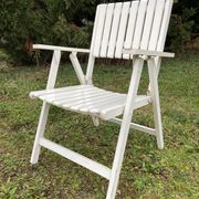 6 fauteuils de jardin bois vintage pliant