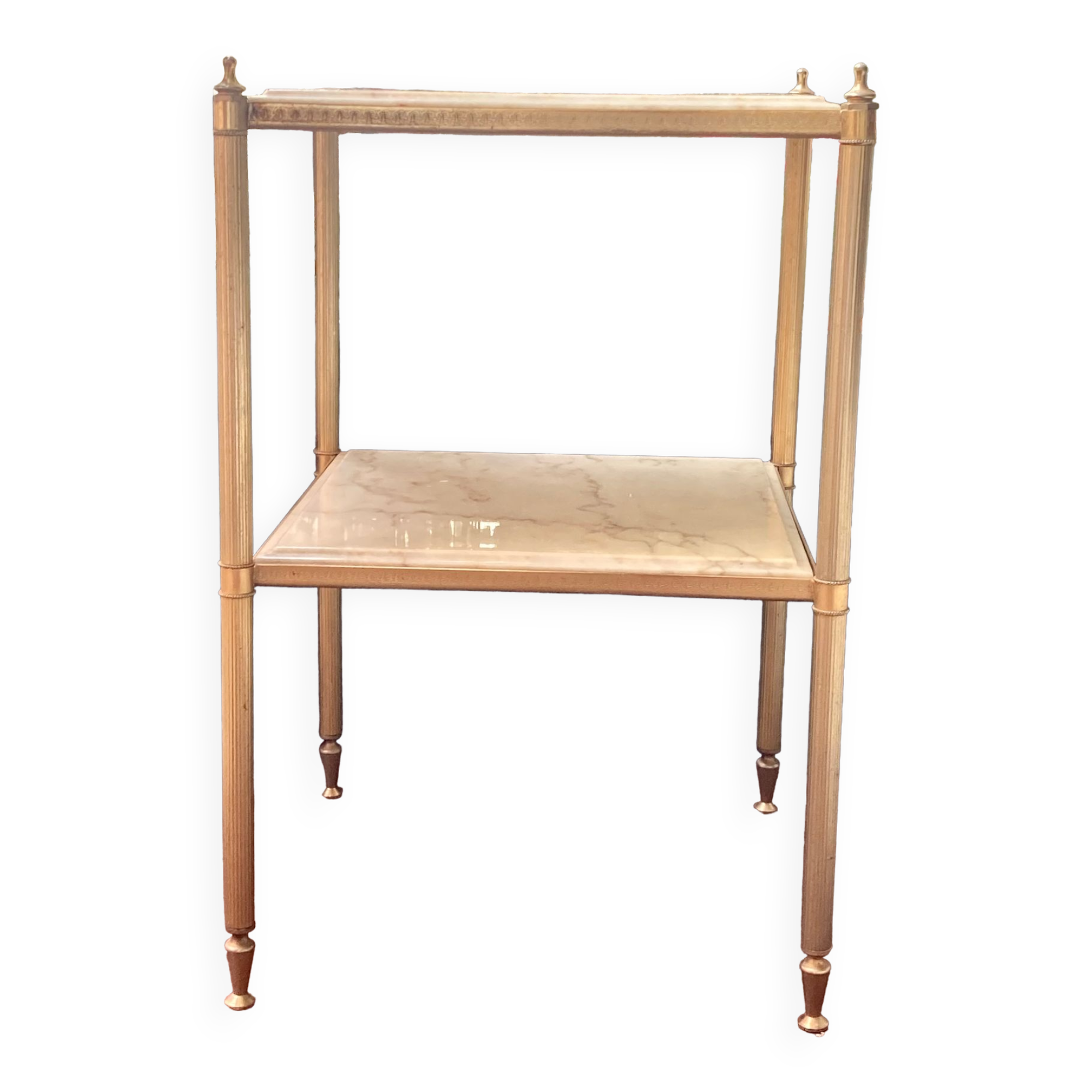 Brass and marble side table