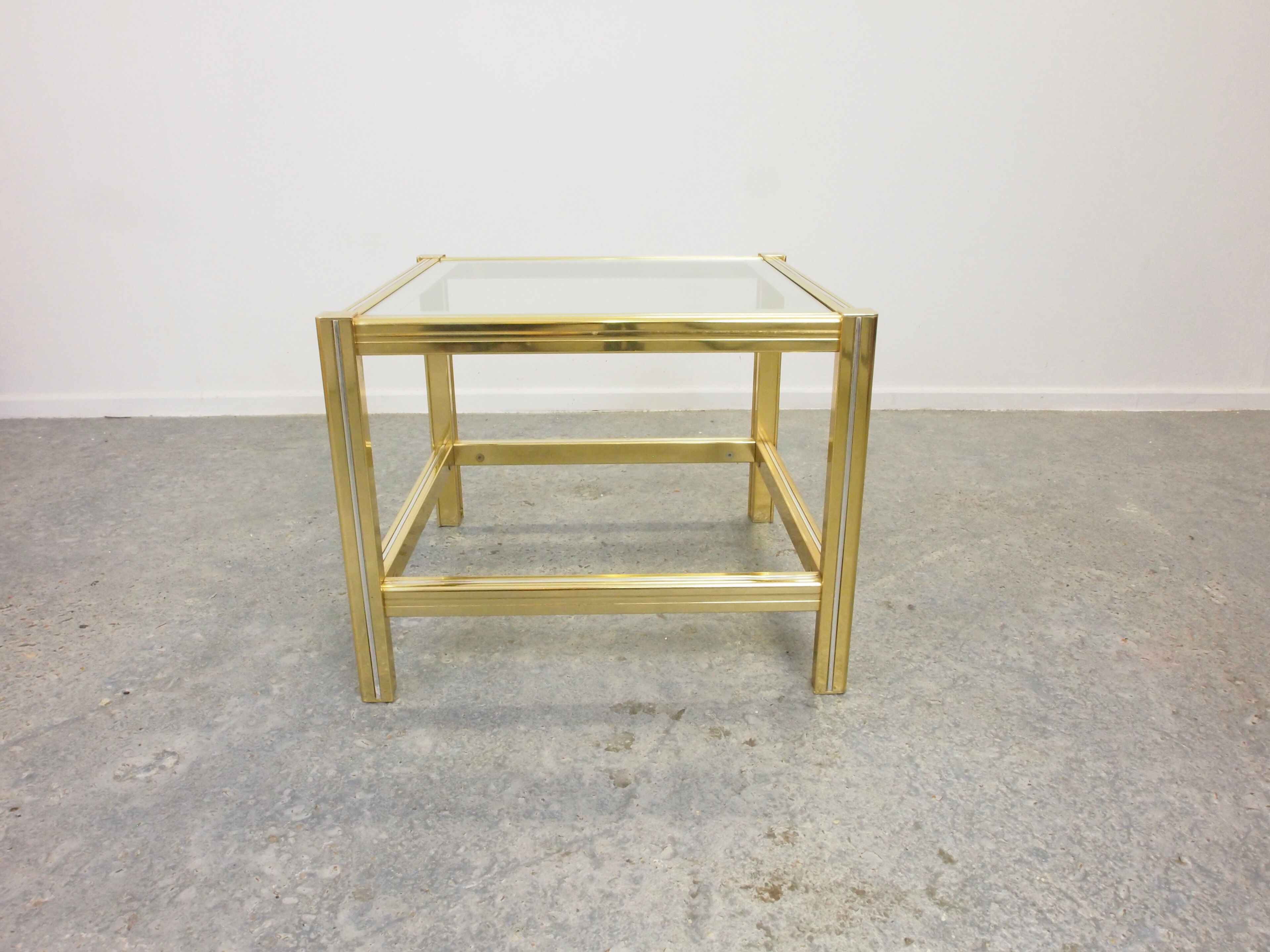 Vintage brass Hollywood Regency sidetable Belgochrom