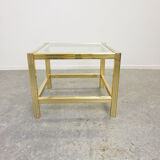 Vintage brass Hollywood Regency sidetable Belgochrom