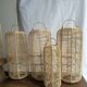 Large lantern-shaped rattan pendant lamp H50 D24