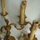 Pair of 3-light bronze Louis XV style table lamps