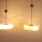 2 ice hanging lamps Doria Leuchten silver 40 cm