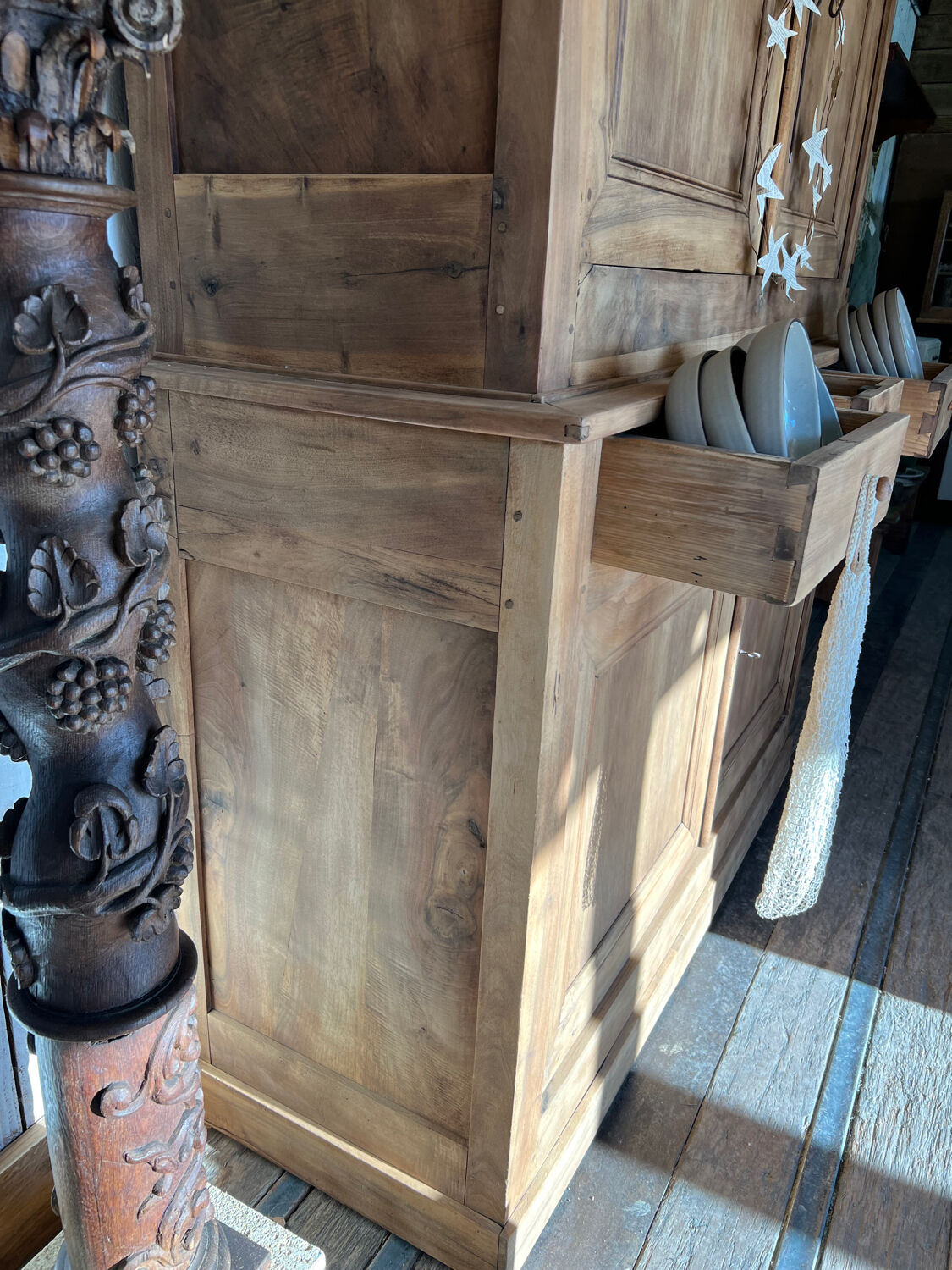 Raw solid walnut buffet