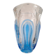 Grand vase en verre pressée bicolore dans le goût Art Déco (Walther Glas, Allemagne, fin XXème)
