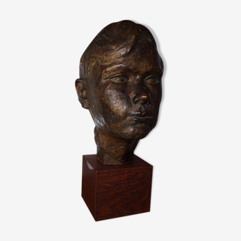 Patinated plaster bust