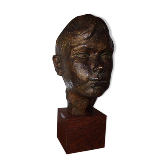 Patinated plaster bust