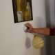Clichy yellow glass swan neck wall light